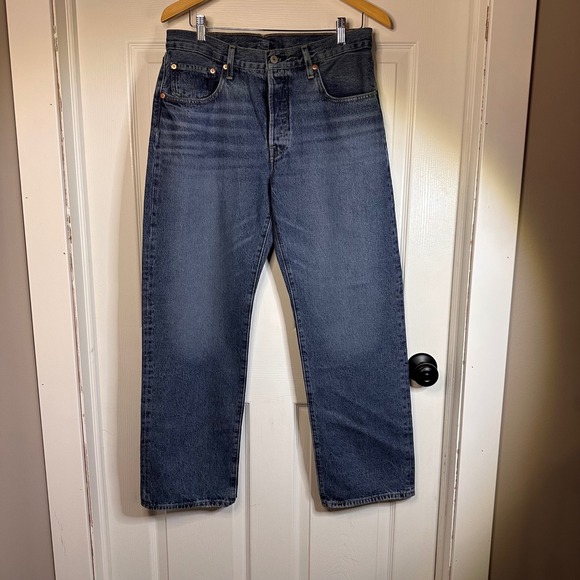 Levi's Other - Levis Premium 501 90s Mens Straight Leg Blue Denim Jeans W30 L30 Button Fly